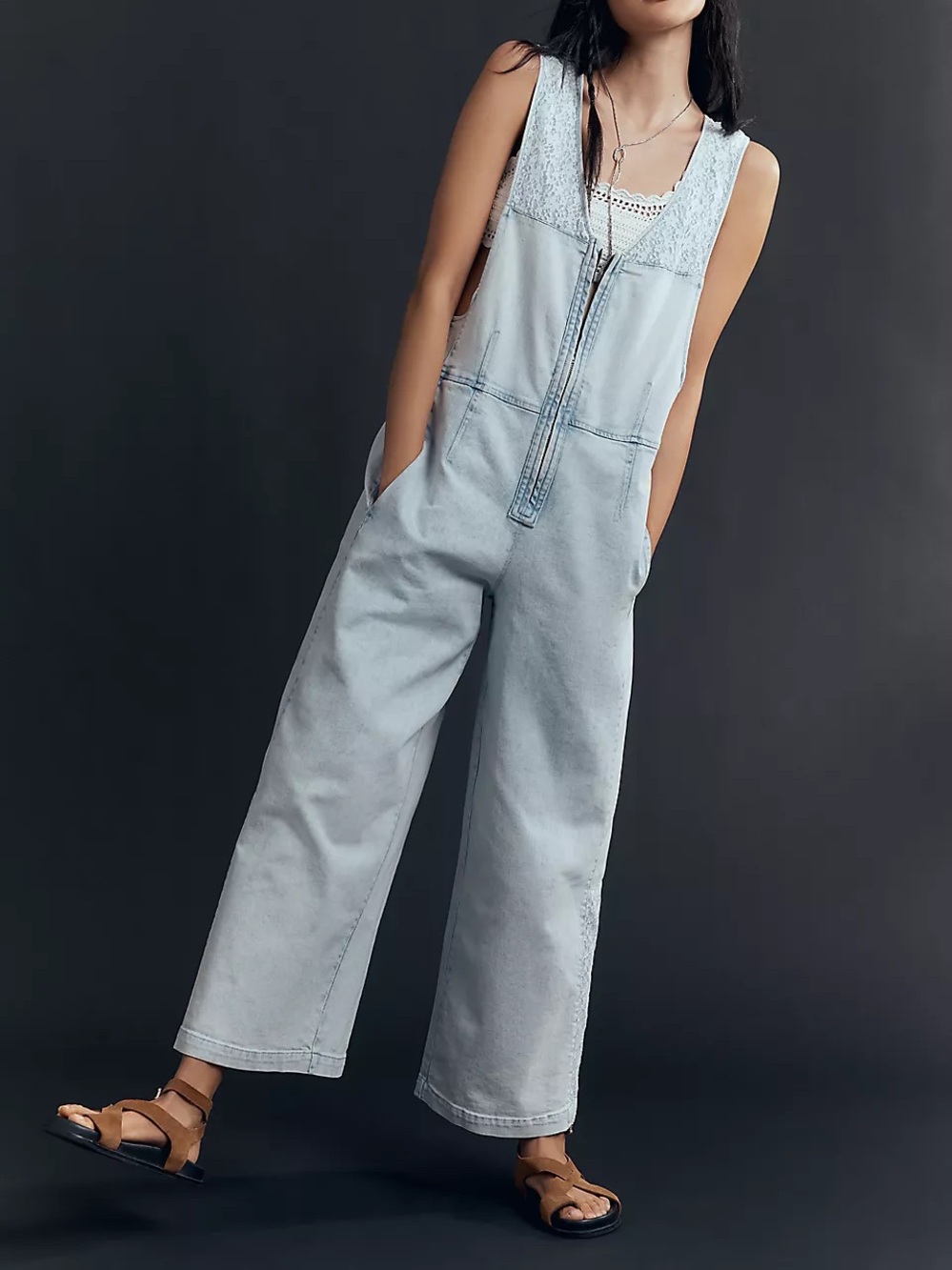 Pilcro by Anthropologie Front-Zip Wide-Leg Jumpsuit Size S